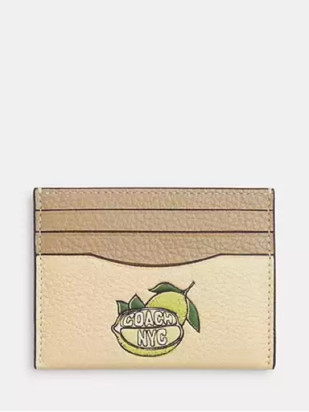 Coach Slim Id Card Case With Lemon Graphic NWT